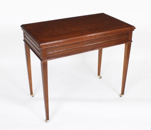 fig 2. Antique French Pollard Oak Games Roulette Table 19th Century