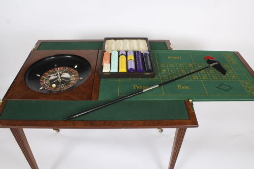 fig 8. Antique French Pollard Oak Games Roulette Table 19th Century