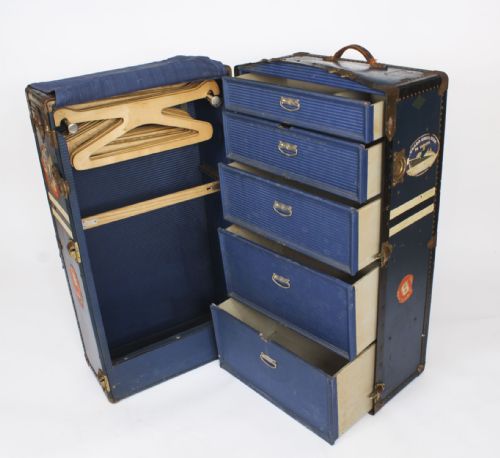 antique wardrobe steamers trunk luggage c1930 - CATEGORY: ANTIQUE CHESTS - DATED 1930