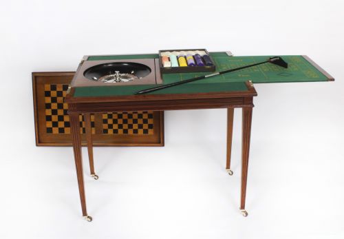 Antique French Pollard Oak Games Roulette Table 19th Century
