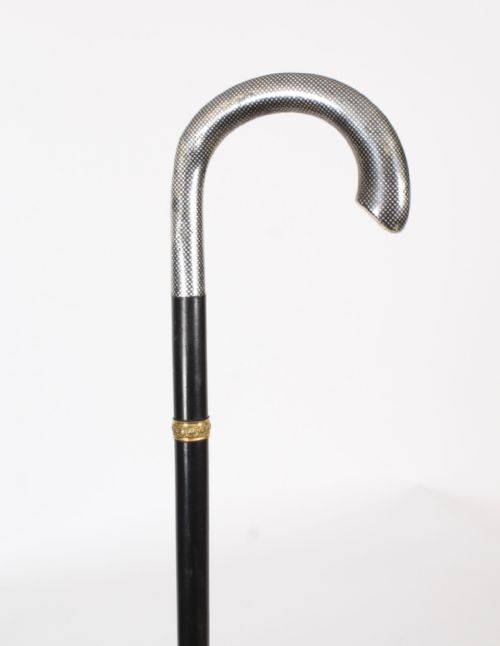 fig 1. Antique Russian Silver Walking Cane Stick Circa 1880