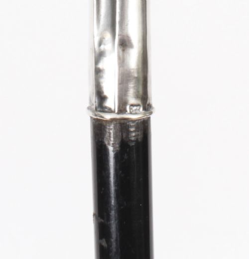 fig 3. Antique French Art Noveau Silver Walking Cane Stick 19th Century