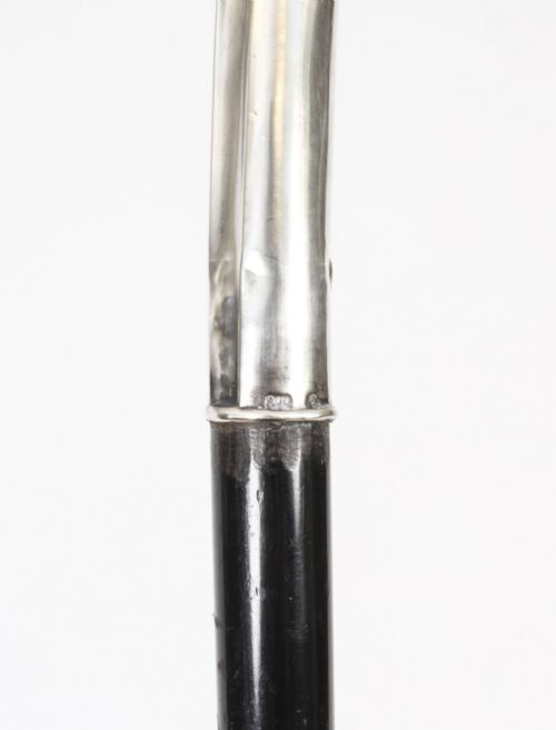 fig 4. Antique French Art Noveau Silver Walking Cane Stick 19th Century