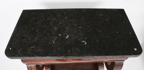 fig 3. Antique Pair French Empire Marble Top Console Tables Circa 1840 19th C