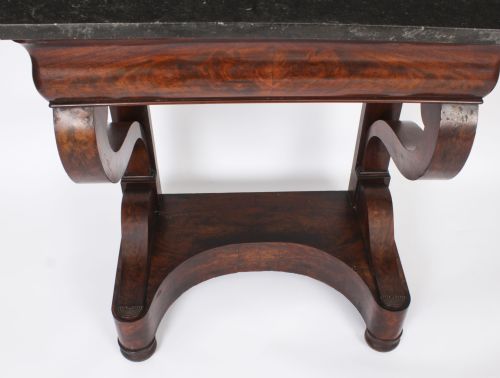 fig 5. Antique Pair French Empire Marble Top Console Tables Circa 1840 19th C
