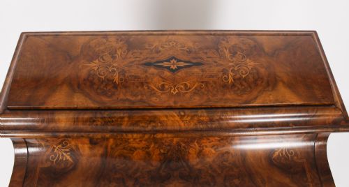 fig 4. Antique Victorian Burr Walnut & Inlaid Pop Up Davenport Desk 19th C