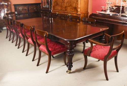 fig 1. Antique 12ft William IV Mahogany Extending Dining Table C1830 19th C