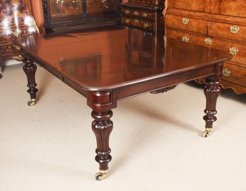 fig 3. Antique 12ft William IV Mahogany Extending Dining Table C1830 19th C