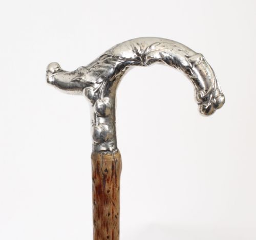 ANTIQUE VICTORIAN SILVER PLATED CHILD'S WALKING STICK CANE 19TH C - ADDITIONAL PHOTO 2