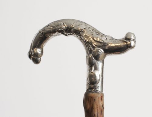 ANTIQUE VICTORIAN SILVER PLATED CHILD'S WALKING STICK CANE 19TH C - ADDITIONAL PHOTO 4