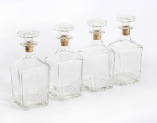 fig 2. Antique Victorian Burr Walnut 4 Bottle Crystal Decanter Tantalus 19th C