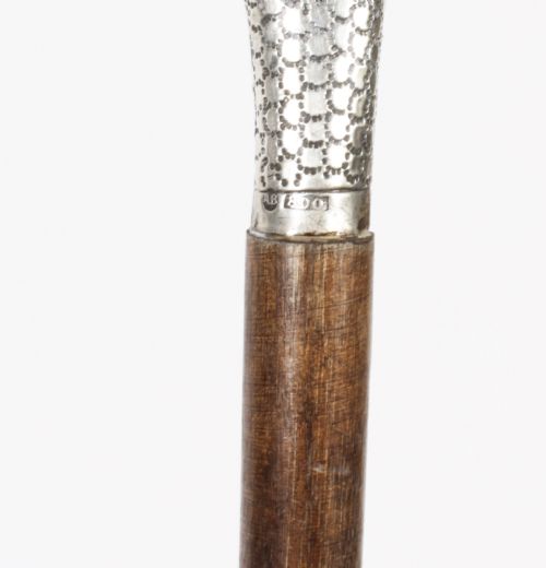 fig 2. Antique Continental Silver Walking Stick 19th Century Circa 1880