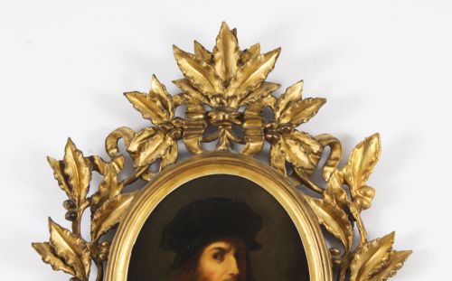 fig 4. Antique Pair Oval Leonardo Da Vinci and Raphael Paintings Circa 1780 18th C
