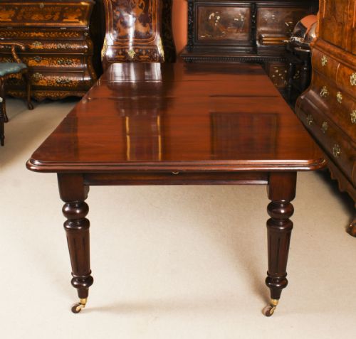 fig 1. Antique 8ft Victorian Flame Mahogany Extending Dining Table C1870