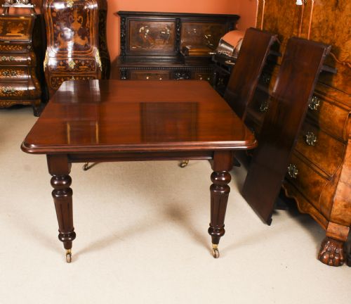 fig 2. Antique 8ft Victorian Flame Mahogany Extending Dining Table C1870