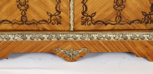 ANTIQUE LOIUS XV REVIVAL MARQUETRY KINGWOOD VITRINE DISPLAY CABINET 19TH CENTURY - ADDITIONAL PHOTO 14