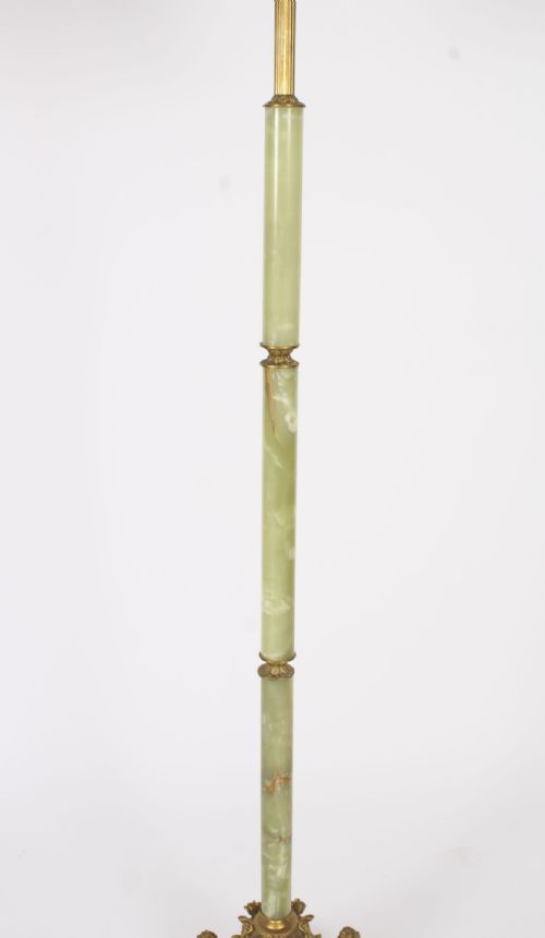 fig 2. Antique Edwadian Onyx and Ormolu Floor Standard Lamp circa 1900