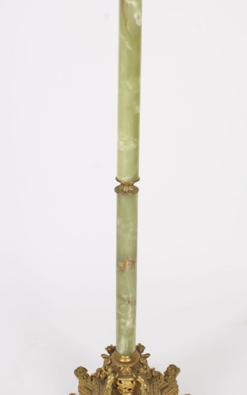 fig 3. Antique Edwadian Onyx and Ormolu Floor Standard Lamp circa 1900