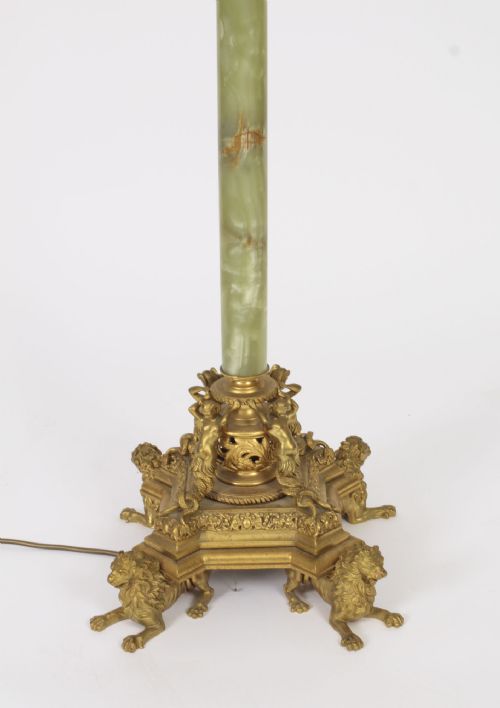 fig 4. Antique Edwadian Onyx and Ormolu Floor Standard Lamp circa 1900