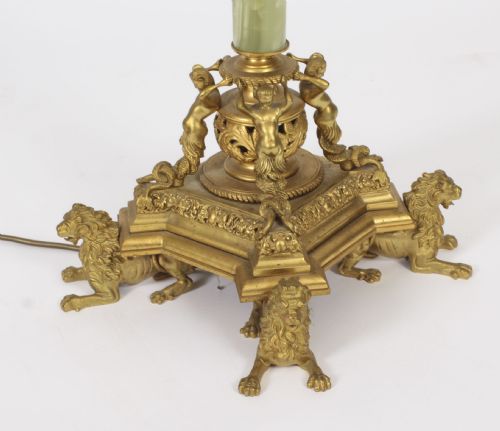 fig 5. Antique Edwadian Onyx and Ormolu Floor Standard Lamp circa 1900