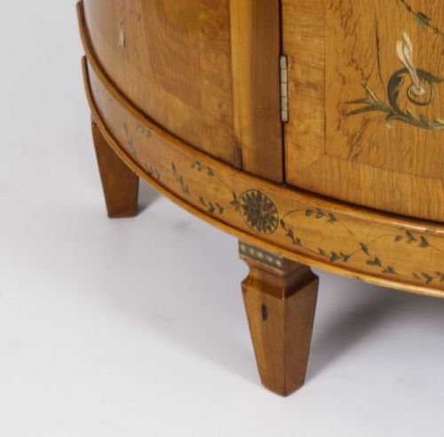 fig 7. Antique Pair Adam Revival Satin wood Painted Cabinets Commodes C1920