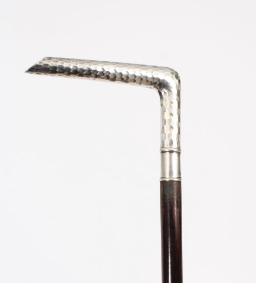 fig 1. Antique Continental Walking Cane Stick Silver Marked 800 Handle 1890