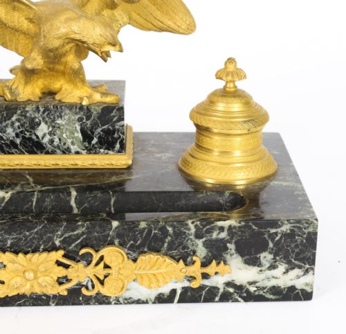 fig 4. Antique French Ormolu & Marble Double Encrier Inkstand Standish 19th C
