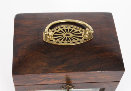fig 1. Antique English Victorian Burr Walnut Jewellery casket 19th C