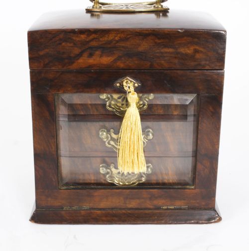 fig 2. Antique English Victorian Burr Walnut Jewellery casket 19th C