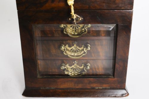 fig 5. Antique English Victorian Burr Walnut Jewellery casket 19th C