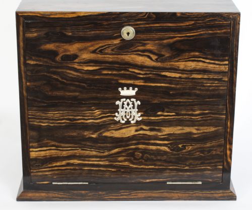 ANTIQUE COROMANDEL WRITING STATIONARY CABINET BY HOUGHTON AND GUNN DATED 1878 - ADDITIONAL PHOTO 2