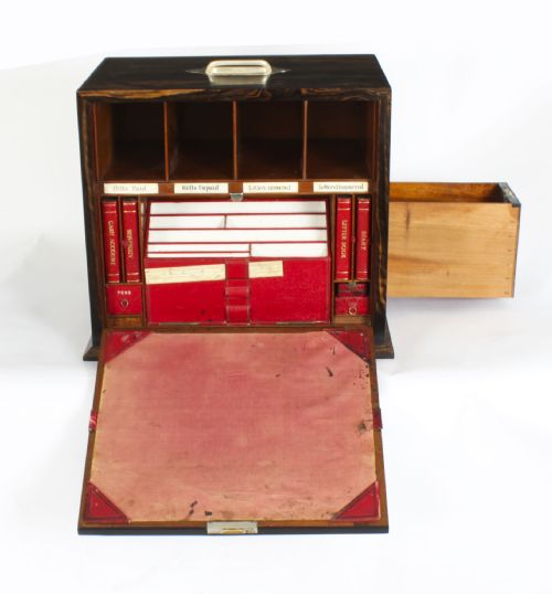 ANTIQUE COROMANDEL WRITING STATIONARY CABINET BY HOUGHTON AND GUNN DATED 1878 - ADDITIONAL PHOTO 12