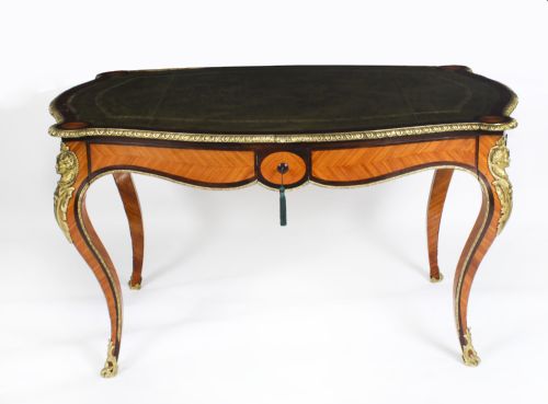 ANTIQUE FRENCH BUREAU PLAT WRITING TABLE DESK C1860 - ADDITIONAL PHOTO 1