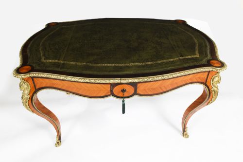 ANTIQUE FRENCH BUREAU PLAT WRITING TABLE DESK C1860 - ADDITIONAL PHOTO 2