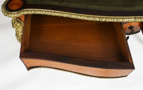 ANTIQUE FRENCH BUREAU PLAT WRITING TABLE DESK C1860 - ADDITIONAL PHOTO 9