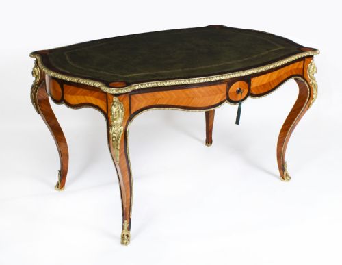ANTIQUE FRENCH BUREAU PLAT WRITING TABLE DESK C1860 - ADDITIONAL PHOTO 20