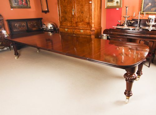 Antique William IV 13 Ft Flame Mahogany Extending Dining Table 19th C
