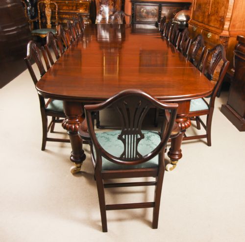 fig 2. Antique William IV 13 ft Flame Mahogany Extending Dining Table 19th C