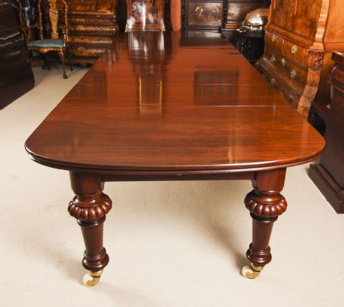 fig 3. Antique William IV 13 ft Flame Mahogany Extending Dining Table 19th C