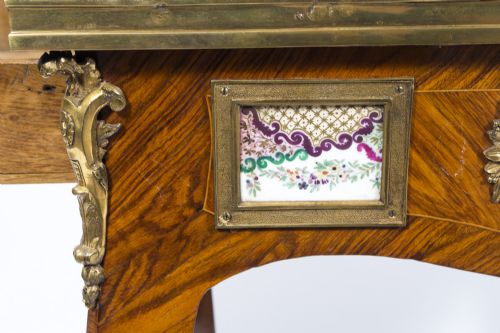 ANTIQUE FRENCH WRITING SIDE TABLE PORCELAIN PLAQUES C1780 - ADDITIONAL PHOTO 17