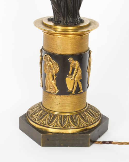 fig 2. Antique Three Graces after Canova Bronze Scupture Table Lamp 19th C