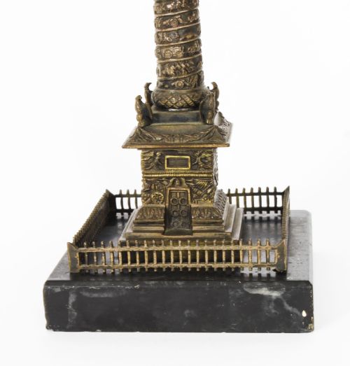 fig 4. Antique Grand Tour Bronze Models of Colonne Vendôme and the Luxor Obelisk 19th C