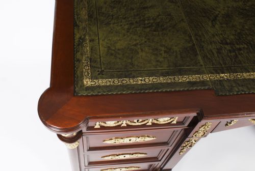 fig 6. Antique French Empire Revival Ormolu Mounted Partners Desk 19th C