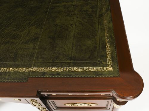 fig 7. Antique French Empire Revival Ormolu Mounted Partners Desk 19th C