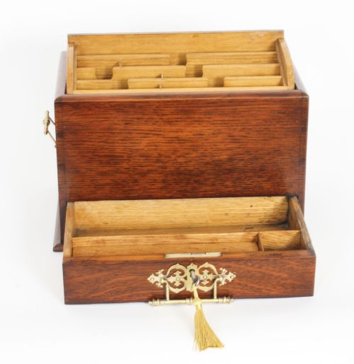 fig 3. Antique Edwardian Oak stationery cabinet C1900