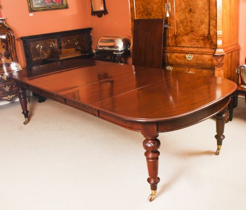 fig 3. Antique 12ft Victorian Flame Mahogany Extending Dining Table 19th C