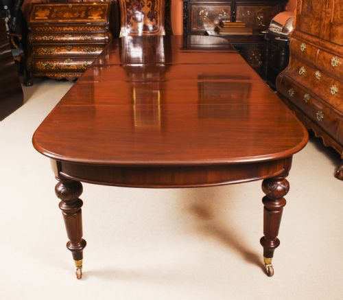 fig 4. Antique 12ft Victorian Flame Mahogany Extending Dining Table 19th C