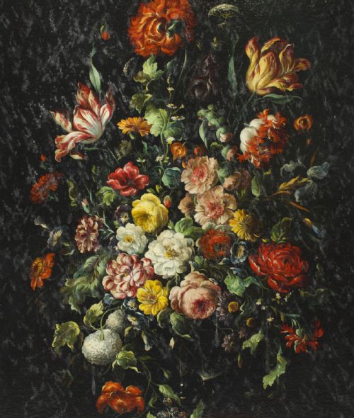 fig 3. Antique Pair Large Still Life Oil Paintings Continental School 19th C 131x107cm