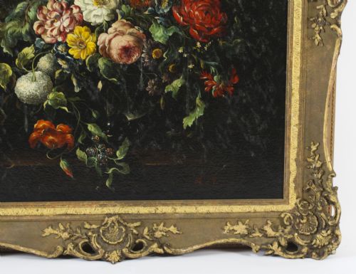 fig 5. Antique Pair Large Still Life Oil Paintings Continental School 19th C 131x107cm