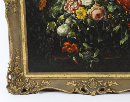 fig 6. Antique Pair Large Still Life Oil Paintings Continental School 19th C 131x107cm
